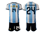 Argentina 2026 Home Blue/White Soccer Jersey with #24 E.Fernandez Printing