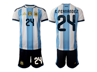 Argentina 2026 Home Blue/White Soccer Jersey with #24 E.Fernandez Printing