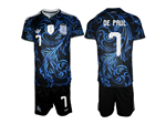 Argentina 2026 Away Navy Soccer Jersey with #7 De Paul Printing