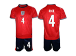 England 2026 Away Red Soccer Jersey with #4 Rice Printing