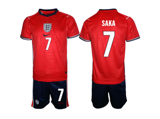 England 2026 Away Red Soccer Jersey with #7 Saka Printing