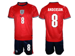 England 2026 Away Red Soccer Jersey with #8 Anderson Printing