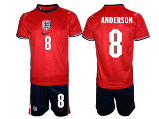 England 2026 Away Red Soccer Jersey with #8 Anderson Printing