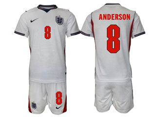 England 2026 Home White Soccer Jersey with #8 Anderson Printing