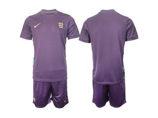 England 2024 Away Dark Raisin Soccer Jersey