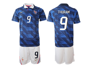 France 2026 Home Blue Soccer Jersey with #9 Thuram Printing