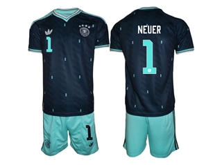 Germany 2026 Away Navy Soccer Jersey with #1 Neuer Printing