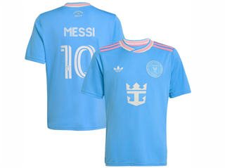 Inter Miami CF 2025 Third Away Blue Soccer Jersey with #10 Messi Printing