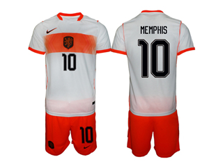 Netherlands 2026 Away White Soccer Jersey with #10 Memphis Printing