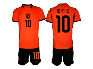 Netherlands 2026 Home Orange Soccer Jersey with #10 Memphis Printing