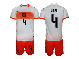 Netherlands 2026 Away White Soccer Jersey with #4 Virgil Printing