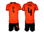 Netherlands 2026 Home Orange Soccer Jersey with #4 Virgil Printing