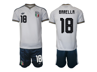 Italy 2026 Away White Soccer Jersey with #18 Barella Printing