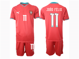 Portugal 2026 Home Red Soccer Jersey with #11 Jo?o Felix Printing