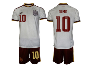 Spain 2026 Away White Soccer Jersey with #10 Olmo Printing