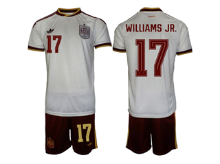Spain 2026 Away White Soccer Jersey with #17 Williams Jr Printing