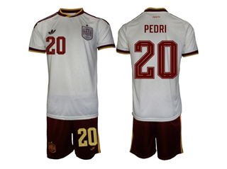 Spain 2026 Away White Soccer Jersey with #20 Pedri Printing