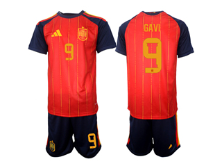 Spain 2026 Home Red Soccer Jersey with #9 Gavi Printing