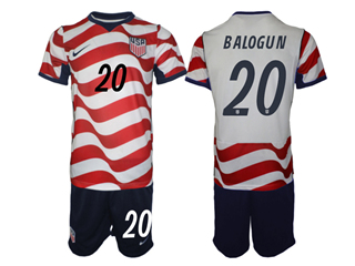 USA 2026 Home White Soccer Jersey with #20 Balogun Printing